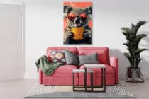 Śmieszny obraz na płótnie – Koala z kubkiem kawy | Dekoracja ścienna do pokoju nastolatka, kuchni, kawiarni O94118 - miniaturka 5