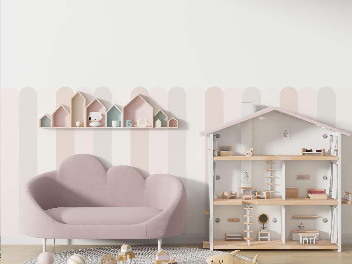 Naklejka dla dzieci- różowe paski | Lamperia do pokoju dziewczynki, do żłobka i przedszkola 66774 - zdjęcie 2