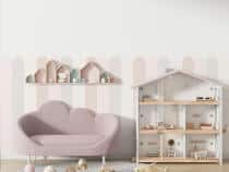 Naklejka dla dzieci- różowe paski | Lamperia do pokoju dziewczynki, do żłobka i przedszkola 66774 - miniaturka 2