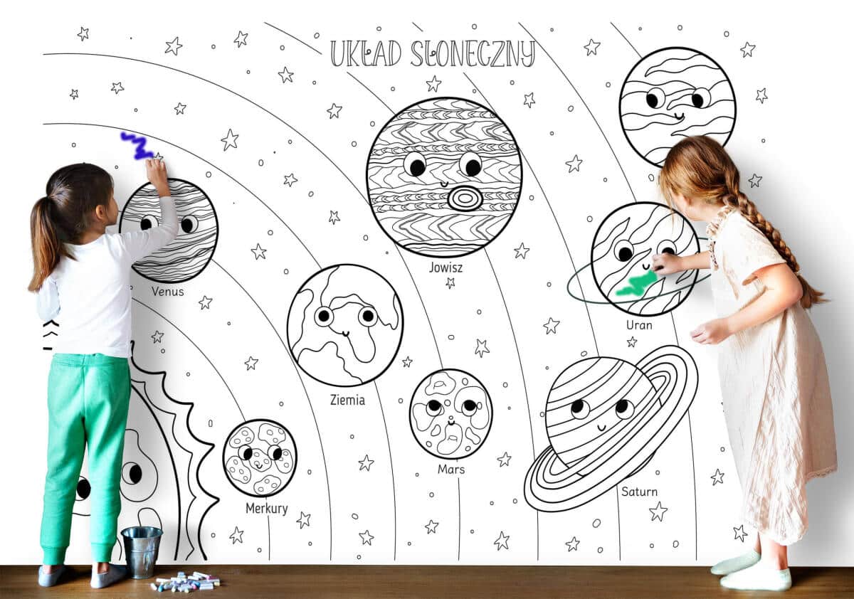 Duża Kolorowanka- Układ Słoneczny | Planety i Słońce – Edukacyjna Zabawa dla Dzieci | Kolorowanka Kosmos 82185 - zdjęcie 2