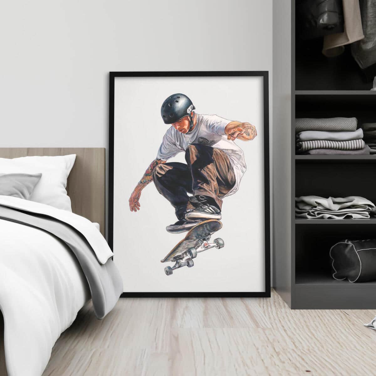 Młodzieżowy Plakat na ścianę- Skater na deskorolce | Miejska Sztuka i Sportowy Styl 82197 - zdjęcie 3