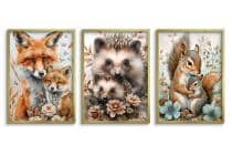 Dekoracja do pokoju dziecka, przedszkola, żłobka | Bajkowe Plakaty dla dzieci- Liski, Jeże, Wiewiórki 82143 - miniaturka 7