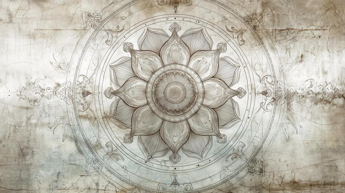 Orientalna fototapeta z mandalą w odcieniach beżu i brązu | Rozeta na ścianę 82147 - zdjęcie 4