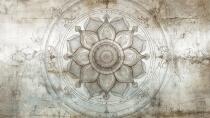 Orientalna fototapeta z mandalą w odcieniach beżu i brązu | Rozeta na ścianę 82147 - miniaturka 4