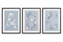 Błękitne Plakaty- Litery i Kwiaty w stylu boho | Obrazy na ścianę do Pokoju dziecięcego 82287 - miniaturka 6