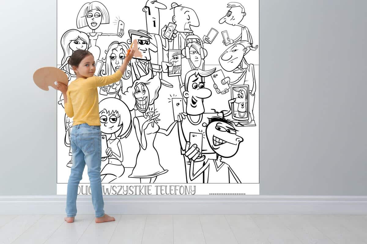 Edukacyjna Kolorowanka dla dzieci- Policz wszystkie telefony | Duży Obrazek do kolorowania 82182 - zdjęcie 2