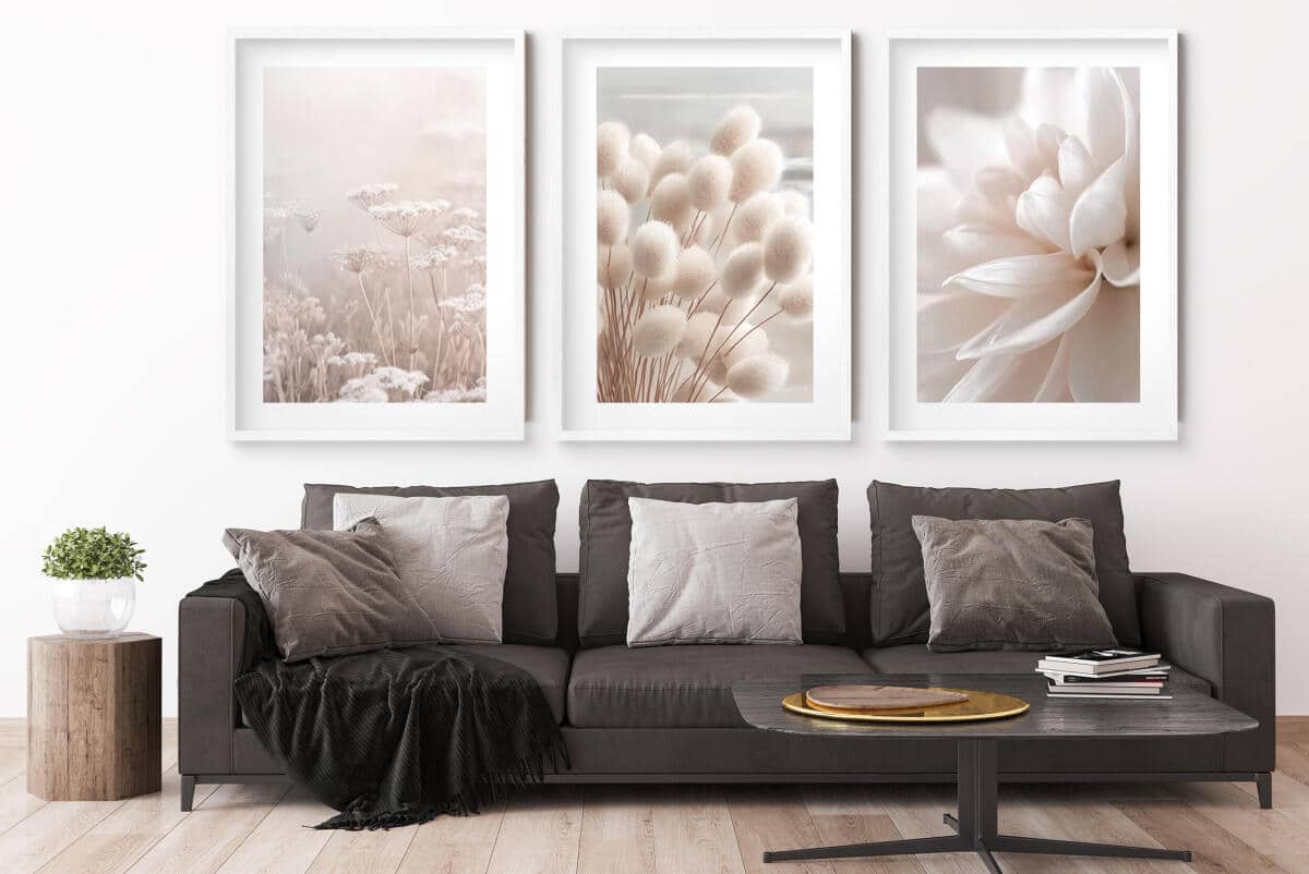 Plakaty Kwiaty Boho | Jasna, Kremowa Dekoracja ścienna do wnętrz w stylu scandi 82217 - zdjęcie 2