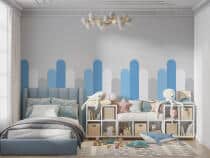 Naklejka na ścianę do pokoju chłopca- błękitne paski | Nowoczesna Lamperia, Tapeta dla dzieci 66771 - miniaturka 2