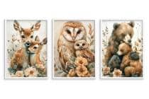 Urocze Plakaty do pokoju dziecka- leśne zwierzątka | Zestaw Obrazków dziecięcych w stylu skandynawskim, boho 82142 - miniaturka 5