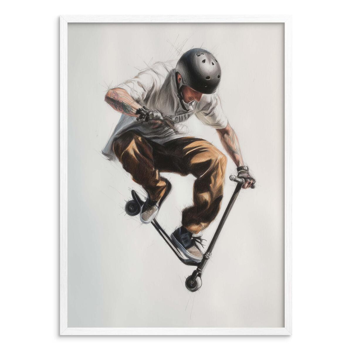 Plakat urban style – Skater na hulajnodze | Nowoczesna dekoracja do pokoju młodzieżowego 82195 - zdjęcie 5