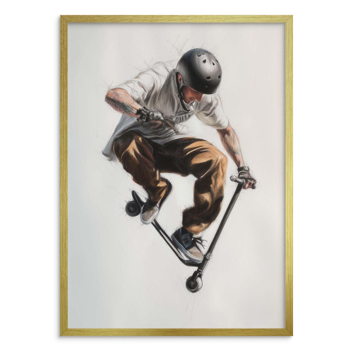 Plakat urban style – Skater na hulajnodze | Nowoczesna dekoracja do pokoju młodzieżowego 82195 - zdjęcie 6
