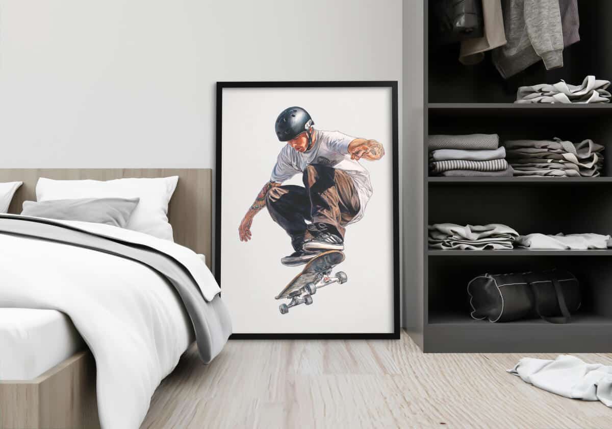 Młodzieżowy Plakat na ścianę- Skater na deskorolce | Miejska Sztuka i Sportowy Styl 82197 - zdjęcie 3