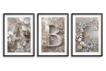 Plakaty z kwiatami dla dzieci- Litery A B C | Pastelowe Obrazki na ścianę do pokoju dziewczynki w stylu boho, skandynawskim 82291 - miniaturka 5