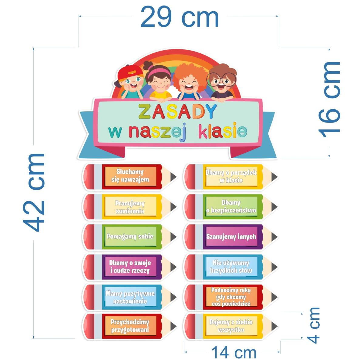 Naklejki na gazetkę szkolną, drzwi- Zasady w Naszej Klasie | Dekoracje do szkoły, klasy 66777 - zdjęcie 6