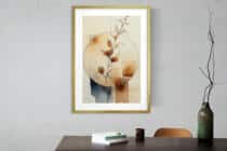 Minimalistyczny plakat boho- harmonia natury | Akwarelowa kompozycja w odcieniach beżu i brązu 82202 - miniaturka 7