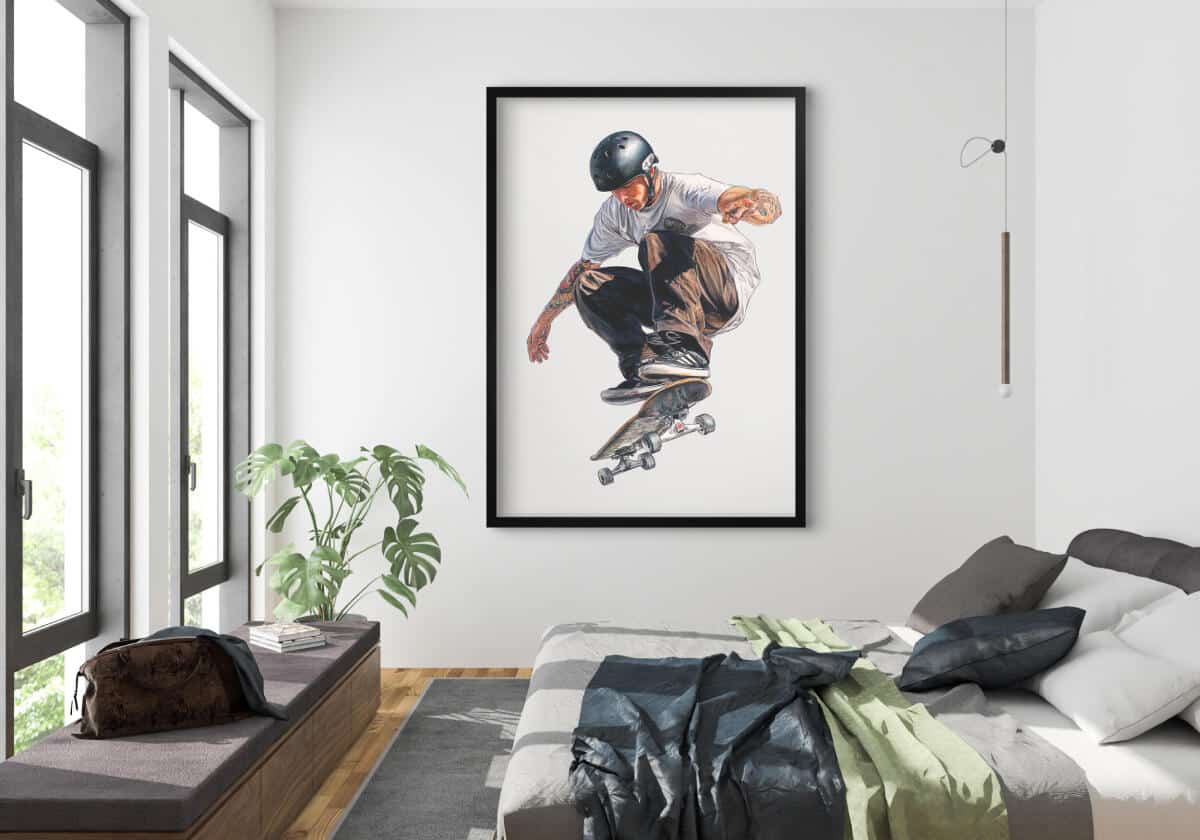 Młodzieżowy Plakat na ścianę- Skater na deskorolce | Miejska Sztuka i Sportowy Styl 82197 - zdjęcie 2