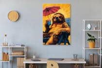 Kolorowy Obraz na płótnie- Leniwiec na wakacjach | Zabawna dekoracja do pokoju młodzieżowego O94127 - miniaturka 5