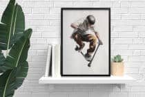 Plakat urban style – Skater na hulajnodze | Nowoczesna dekoracja do pokoju młodzieżowego 82195 - miniaturka 3