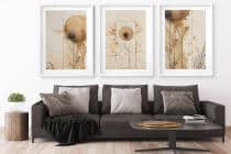 Beżowe Plakaty do salonu, sypialni w stylu skandynawskim | Minimalistyczne Obrazy na ścianę- akwarelowe kształty 82199 - miniaturka 2