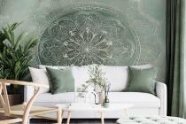 Relaksacyjna Fototapeta z Mandalą w Odcieniach Zieleni i Turkusu | Orientalny, Geometryczny wzór 82148 - miniaturka 3