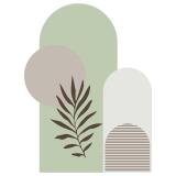 Naklejka ścienna- Roślinny motyw i geometryczne formy | Zielone dekoracje do wnętrz boho, skandynawskich T66780 - miniaturka 1