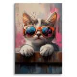 Obraz na ścianę do pokoju dziecka- Kot w okularach | Dekoracja dla dziewczynki, nastolatki O94212 - miniaturka 1
