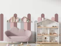 Różowa lamperia dziecięca – pastelowa dekoracja i ochrona ściany do pokoju dziewczynki, żłobka i przedszkola 66772 - miniaturka 2