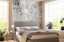 Fototapeta Vintage- Mandala na postarzanym murze | Rustykalna dekoracja ścienna do salonu i sypialni 82146 - miniaturka 1