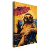 Kolorowy Obraz na płótnie- Leniwiec na wakacjach | Zabawna dekoracja do pokoju młodzieżowego O94127 - miniaturka 2
