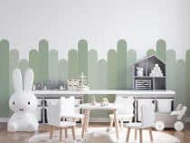 Zielona Lamperia dla dzieci- ochronna naklejka na ścianę | Tapeta do pokoju dziecięcego- pastelowe paski 66775 - miniaturka 2