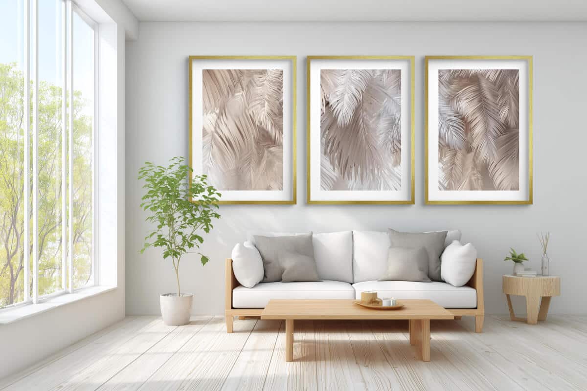 Plakaty z motywem Tropikalnym- Liście Palmowe w beżu | Minimalistyczna Dekoracja do wnętrz w Stylu Skandynawskim, boho 82256 - zdjęcie 3