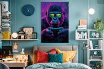 Młodzieżowy Obraz na ścianę- Goryl Gamer | Dekoracja do pokoju gracza, chłopca, nastolatka O94126 - miniaturka 5