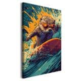 Zabawny Obraz do Pokoju dziecka, nastolatka- Wydra na Fali | Młodzieżowa dekoracja na ścianę O94199 - miniaturka 2