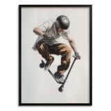 Plakat urban style – Skater na hulajnodze | Nowoczesna dekoracja do pokoju młodzieżowego 82195 - miniaturka 1