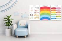 Edukacyjne Obrazy dla dzieci, do przedszkola- Nauka Cyfr, Dni tygodnia i Miesięcy metodą Montessori 82160 - miniaturka 3