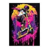 Kolorowy plakat graffiti – hulajnoga i i neonowe barwy | Dekoracja Street Art do pokoju chłopca, nastolatka 82192 - miniaturka 7