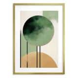 Minimalistyczny Plakat Abstrakcyjny – Zielone i Złote Kształty | Geometryczne Obrazy na ścianę w stylu boho, nordic 82307 - miniaturka 5