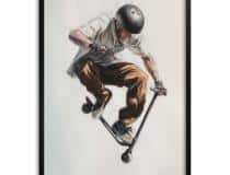 Plakat urban style – Skater na hulajnodze | Nowoczesna dekoracja do pokoju młodzieżowego 82195