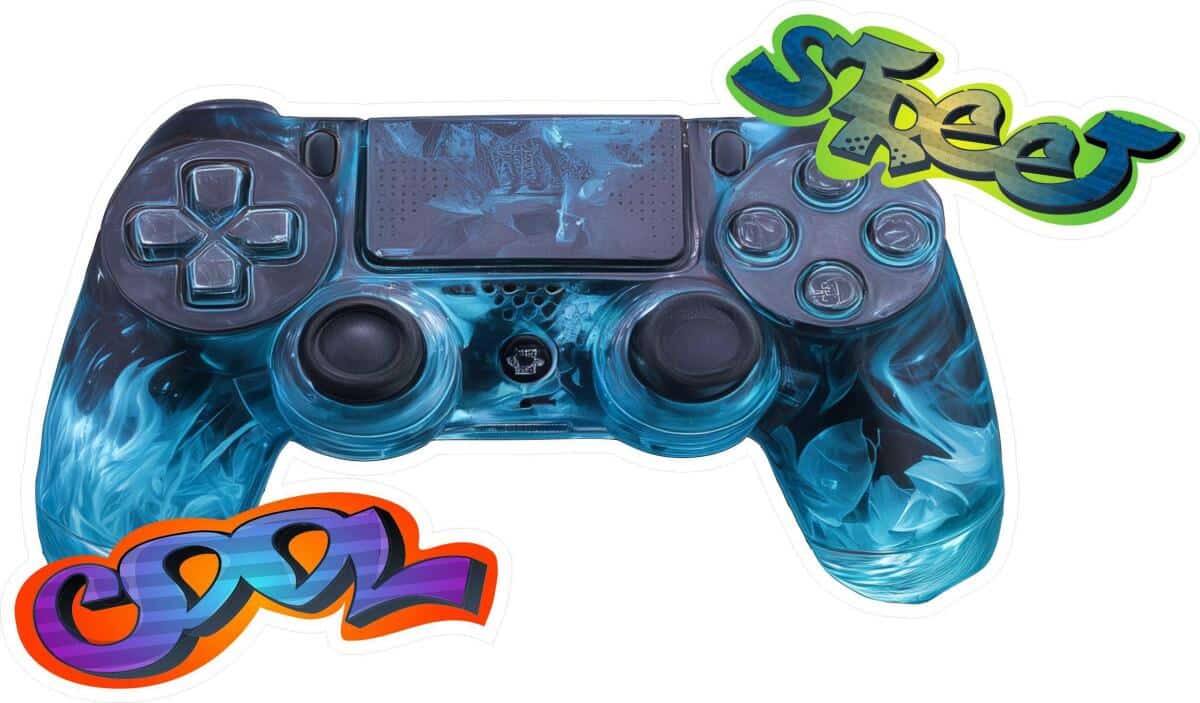 Młodzieżowa Naklejka na ścianę- Pad do konsoli i Graffiti | Dekoracja Pokoju chłopca, nastolatka T82172 - zdjęcie 4