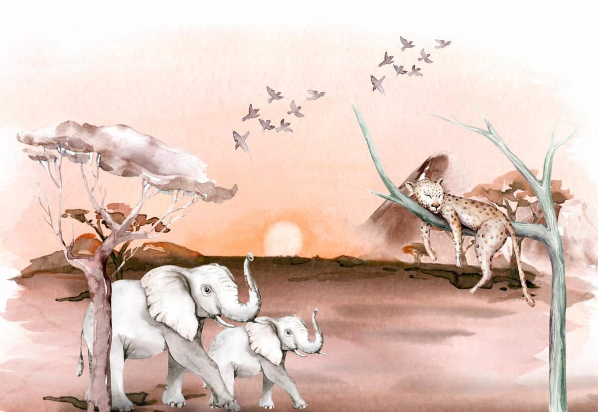 WYPRZEDAŻ 180X350CM Fototapeta do pokoju dziecięcego safari PREMIUM, 21124 - zdjęcie 1