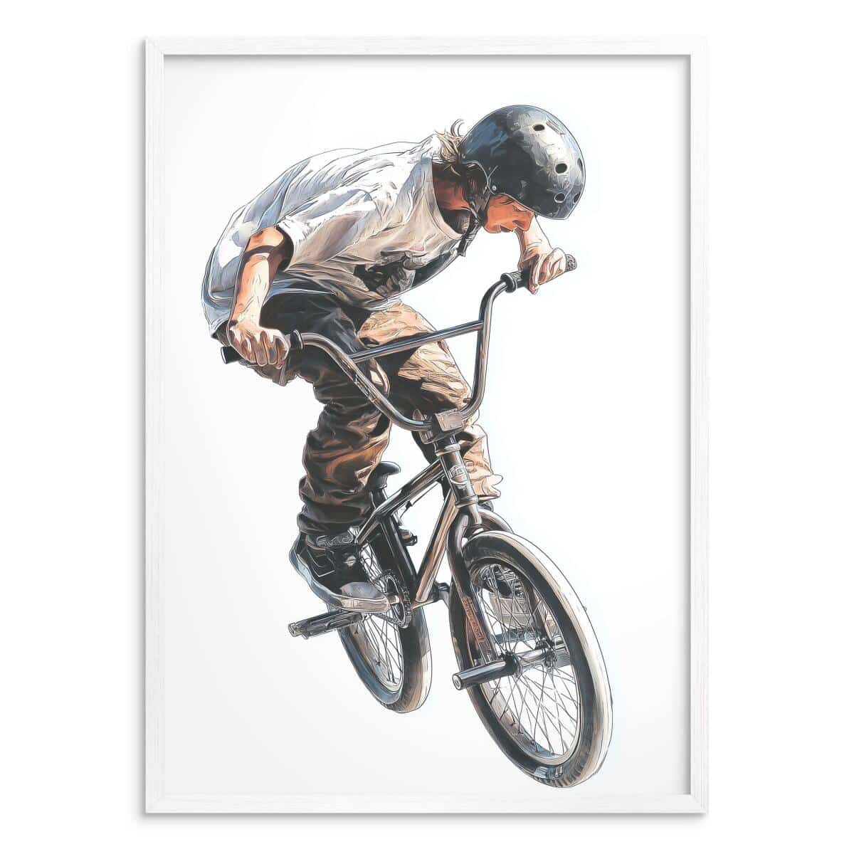 Nowoczesny Plakat Sportowy – Rower BMX w Akcji | Dekoracja do Pokoju chłopca, nastolatka 82196 - zdjęcie 5