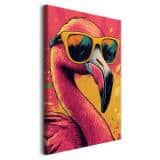 Obraz na płótnie Flaming w okularach | Kolorowa dekoracja ścienna | Tropikalny styl pop art do salonu, biura i pokoju młodzieżowego O94120 - miniaturka 2