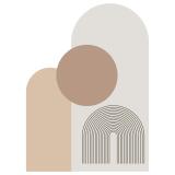 Dekoracyjna Naklejka na ścianę w stylu boho- Geometryczne Kształty | Beżowa dekoracja do salonu, sypialni T66779 - miniaturka 6