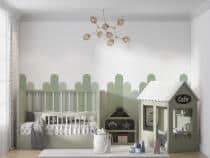 Zielona Lamperia dla dzieci- ochronna naklejka na ścianę | Tapeta do pokoju dziecięcego- pastelowe paski 66775 - miniaturka 3