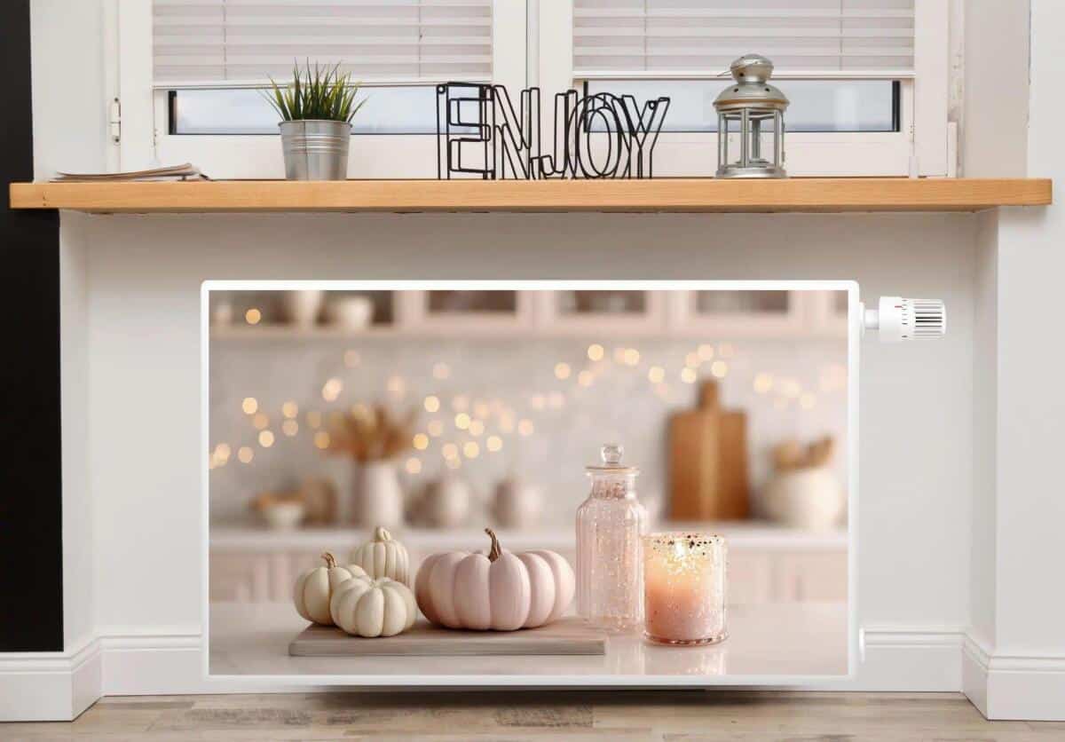 Osłona Maskownica grzejnika glamour- nastrojowa kuchnia | Dekoracyjna mata na kaloryfer 82223 - zdjęcie 3