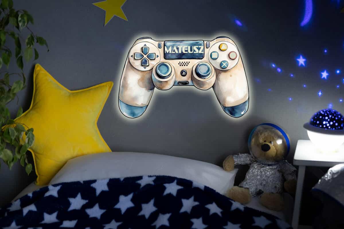 Lampka LED z imieniem dziecka- Kontroler, Pad do konsoli | Lampka Nocna do pokoju chłopca, nastolatka 82265 - zdjęcie 2