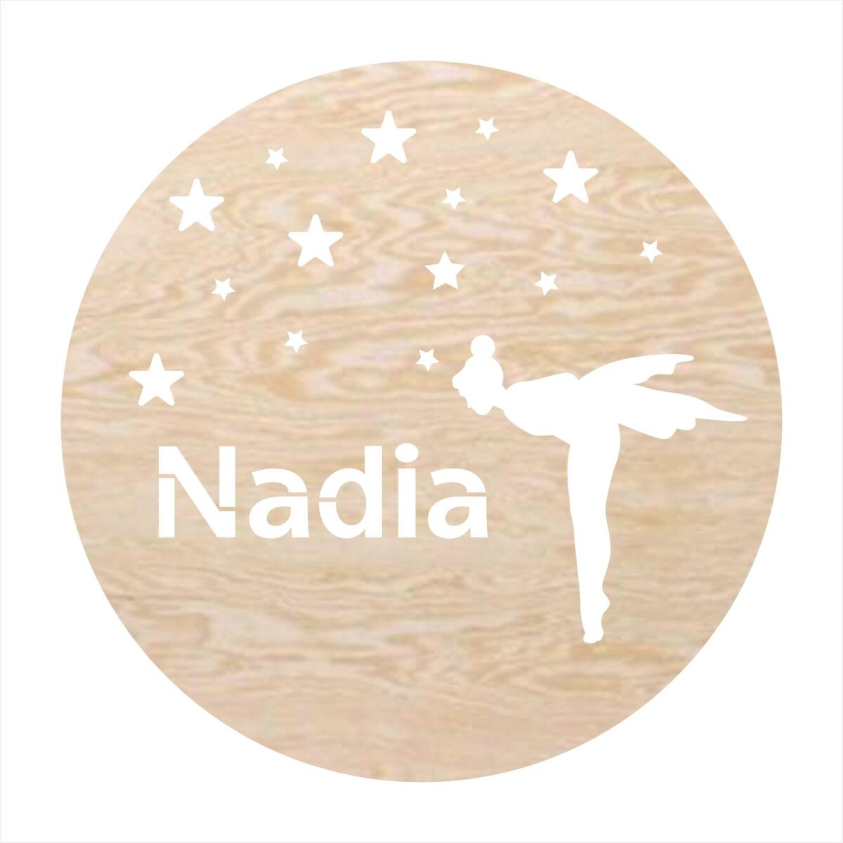 Lampka Nocna do pokoju dziewczynki | Okrągła Lampka LED z imieniem dziecka- Baletnica 82276 - zdjęcie 1