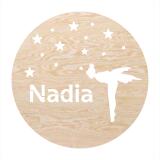 Lampka Nocna do pokoju dziewczynki | Okrągła Lampka LED z imieniem dziecka- Baletnica 82276 - miniaturka 1