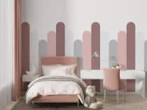 Różowa lamperia dziecięca – pastelowa dekoracja i ochrona ściany do pokoju dziewczynki, żłobka i przedszkola 66772 - miniaturka 1
