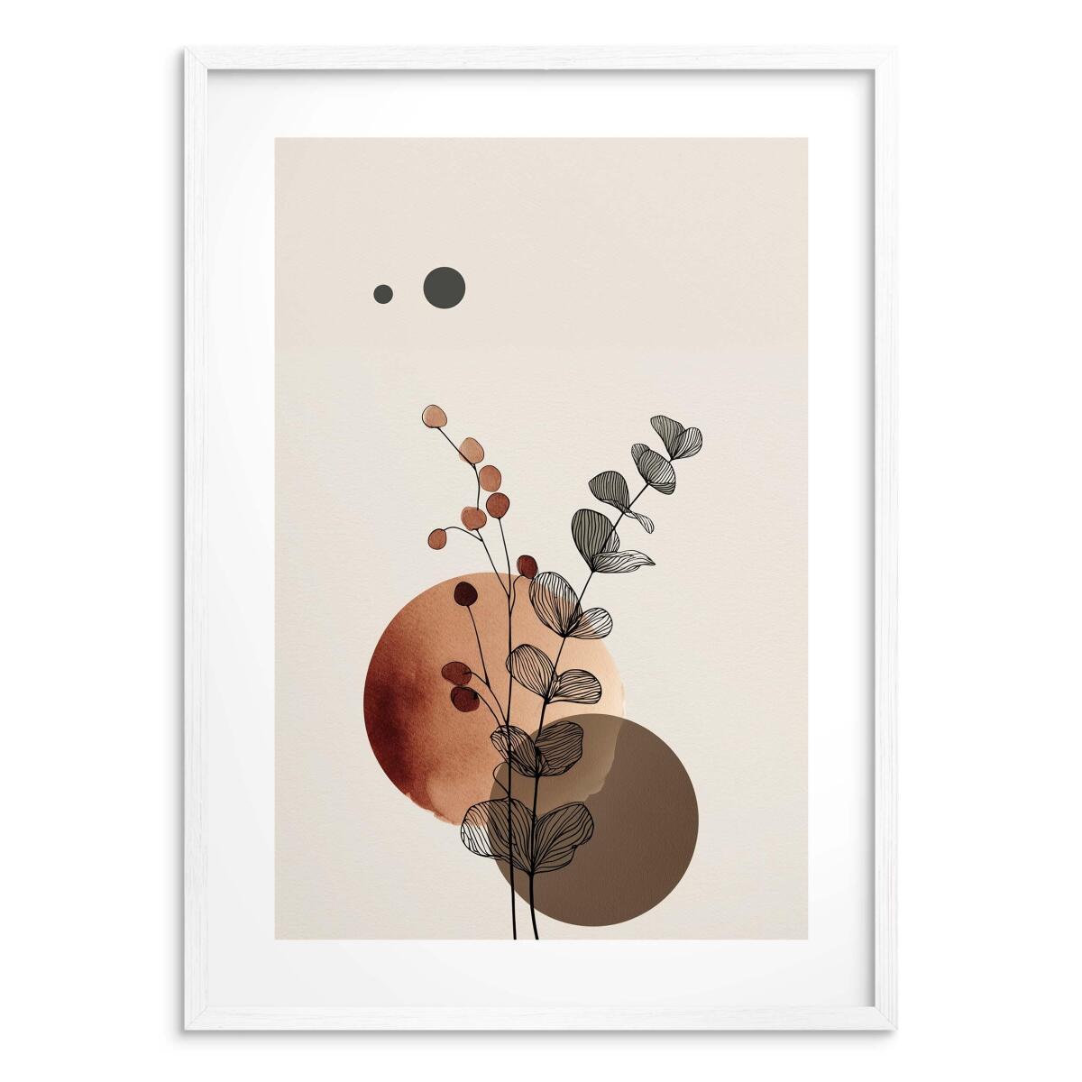 Plakat Line Art- Delikatne liście | Botaniczna abstrakcja w beżu | Minimalistyczny Obraz do salonu w stylu boho 82203 - zdjęcie 5